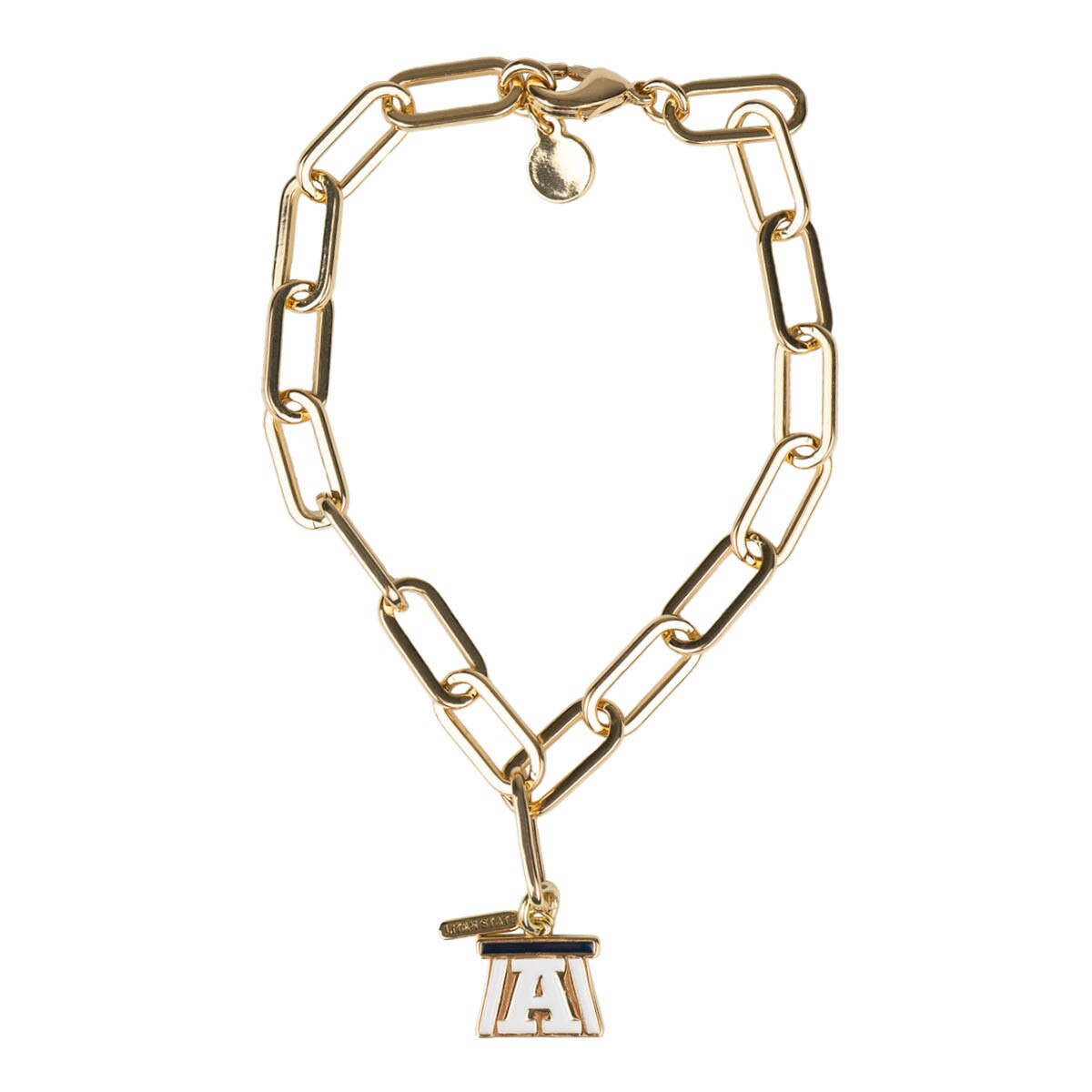 Block A Charm Bracelet Gold